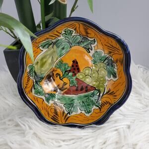 Mexican Talavera Hand Painted Fruit Motif Bowl